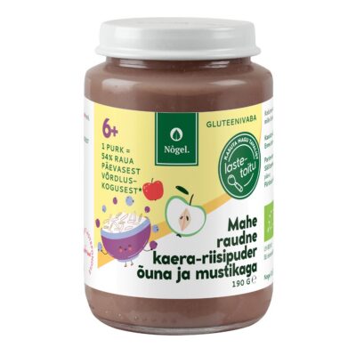 Mahe raudne kaera-riisipuder õuna ja mustikaga, 190 g