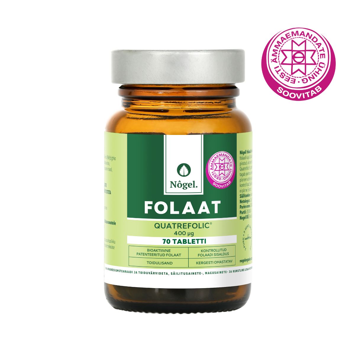 Folaat, Quatrefolic®, 70 tabletti