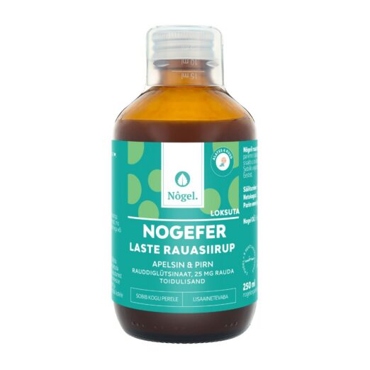 NOGEFER Laste rauasiirup apelsini ja pirniga, 250 ml, 25 mg/10 ml