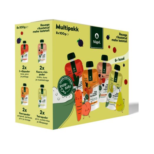Multipakk: Tatrapuder, 3-viljapuder, kaera-riisipuder, kaerapuder, 8x 100 g