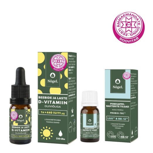 Lapsed kombo 3: Beebide ja laste D-vitamiin 440 IU, 10 ml ja PROBIO-TEC™ piimhappebakterid, 8 ml