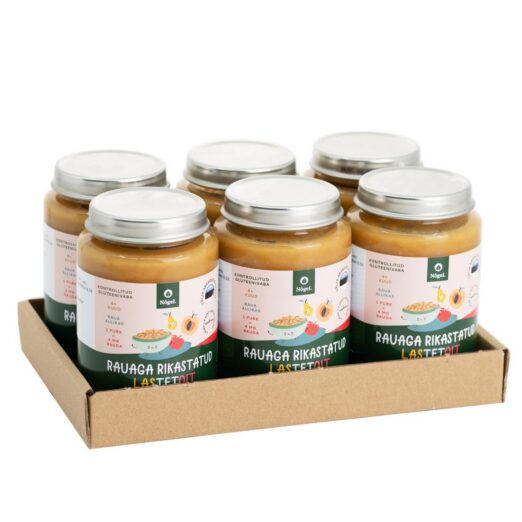 6 PAKK: Mahe raudne kaerapuder aprikoosi, pirni ja õunaga, 190 g x 6