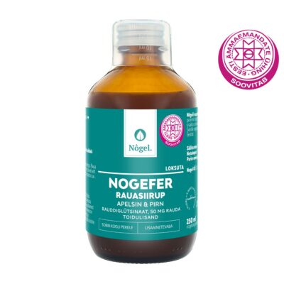 NOGEFER Rauasiirup apelsini ja pirniga, 250 ml, 50 mg/15 ml