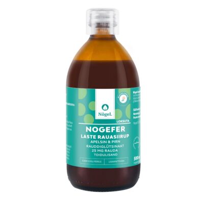 NOGEFER Laste rauasiirup apelsini ja pirniga, 500 ml, 25 mg/10ml