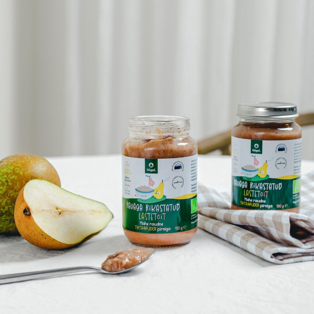 6PACK Organic iron fortified buckwheat porridge with pear, 190 g Nôgel